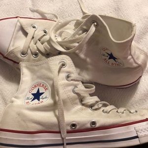 White Converse high tops